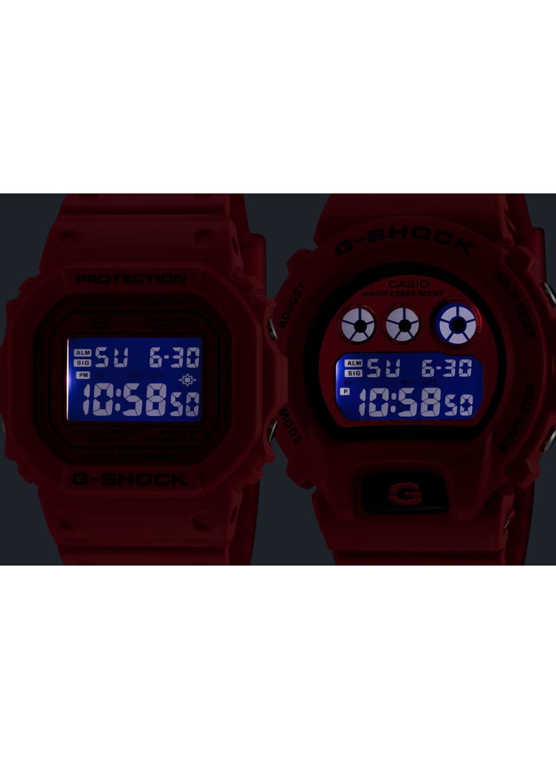 G-SHOCK Analog-Digital Men’s Watch GA-2100RRB-4ADR, 48.5 mm Red Dial, Red Bio-Based Resin Band, 200 m WR - Image 4